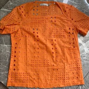 See by Chloé Orange Eyelet Top NWOT